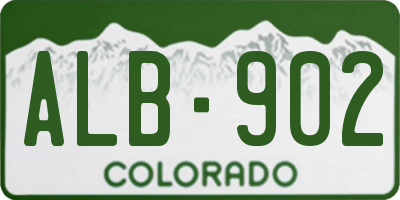 CO license plate ALB902