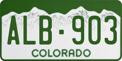 CO license plate ALB903