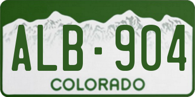 CO license plate ALB904