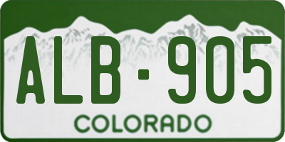 CO license plate ALB905