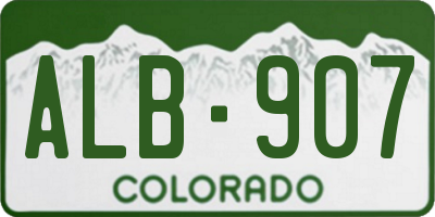 CO license plate ALB907