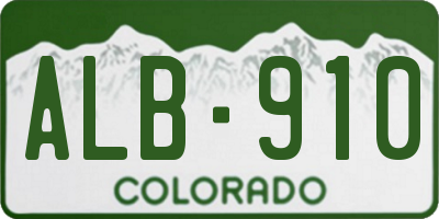 CO license plate ALB910