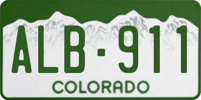 CO license plate ALB911
