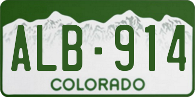 CO license plate ALB914