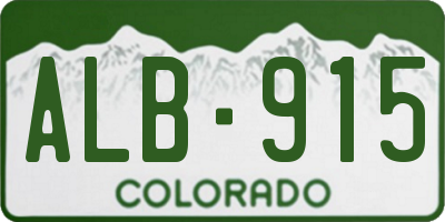CO license plate ALB915