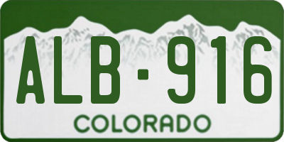 CO license plate ALB916