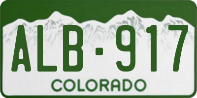 CO license plate ALB917