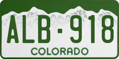 CO license plate ALB918