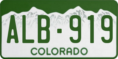 CO license plate ALB919