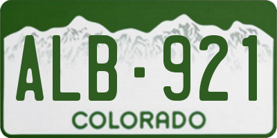 CO license plate ALB921