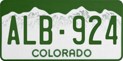 CO license plate ALB924