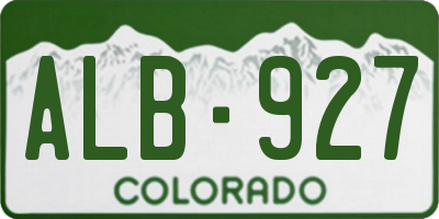 CO license plate ALB927