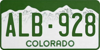 CO license plate ALB928
