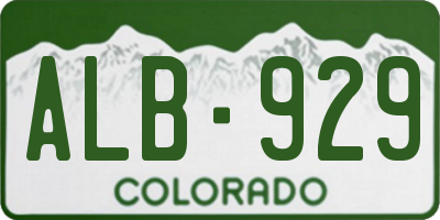 CO license plate ALB929
