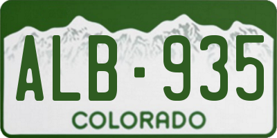 CO license plate ALB935