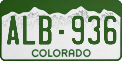 CO license plate ALB936