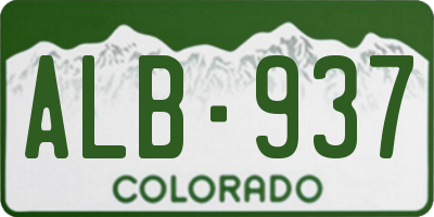 CO license plate ALB937
