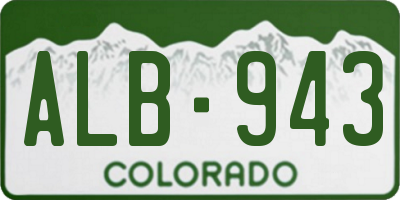 CO license plate ALB943