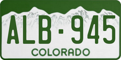 CO license plate ALB945