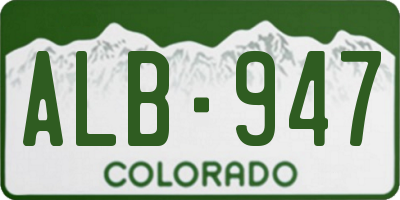 CO license plate ALB947