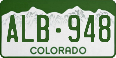 CO license plate ALB948