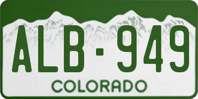 CO license plate ALB949
