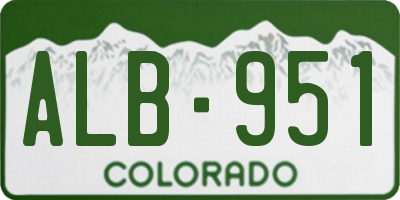 CO license plate ALB951