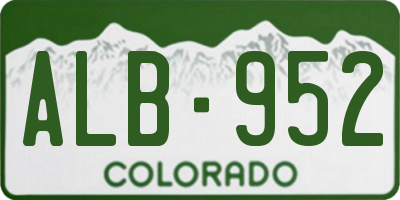 CO license plate ALB952