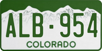 CO license plate ALB954
