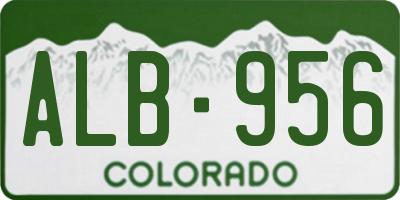 CO license plate ALB956
