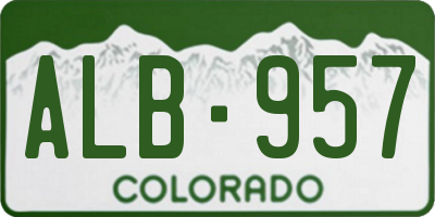 CO license plate ALB957