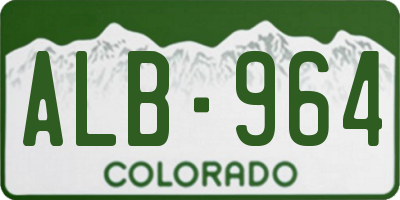 CO license plate ALB964
