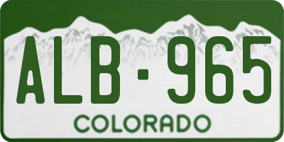 CO license plate ALB965