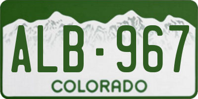 CO license plate ALB967