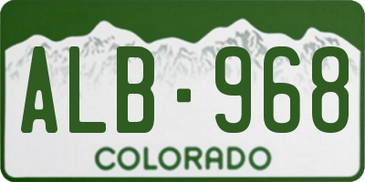 CO license plate ALB968