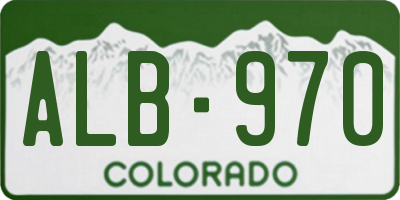 CO license plate ALB970