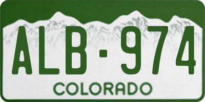 CO license plate ALB974