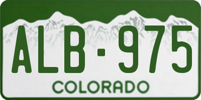 CO license plate ALB975