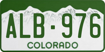 CO license plate ALB976