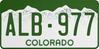 CO license plate ALB977