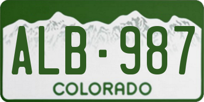 CO license plate ALB987