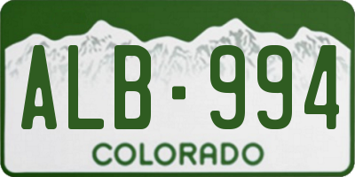 CO license plate ALB994