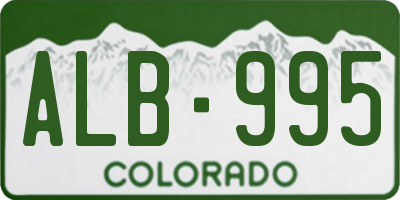 CO license plate ALB995