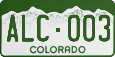 CO license plate ALC003