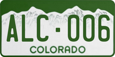 CO license plate ALC006