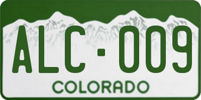 CO license plate ALC009