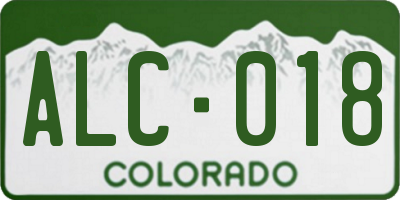 CO license plate ALC018