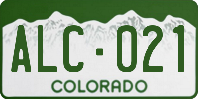 CO license plate ALC021