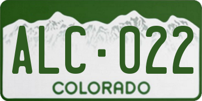 CO license plate ALC022