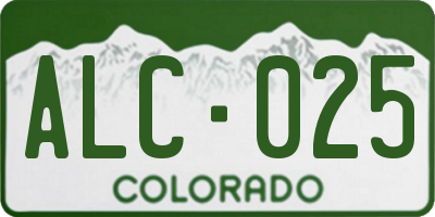 CO license plate ALC025